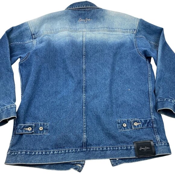 Sean John Men's Blue Denim Jacket XXL Classic Fit Button-Up - Picture 2 of 9